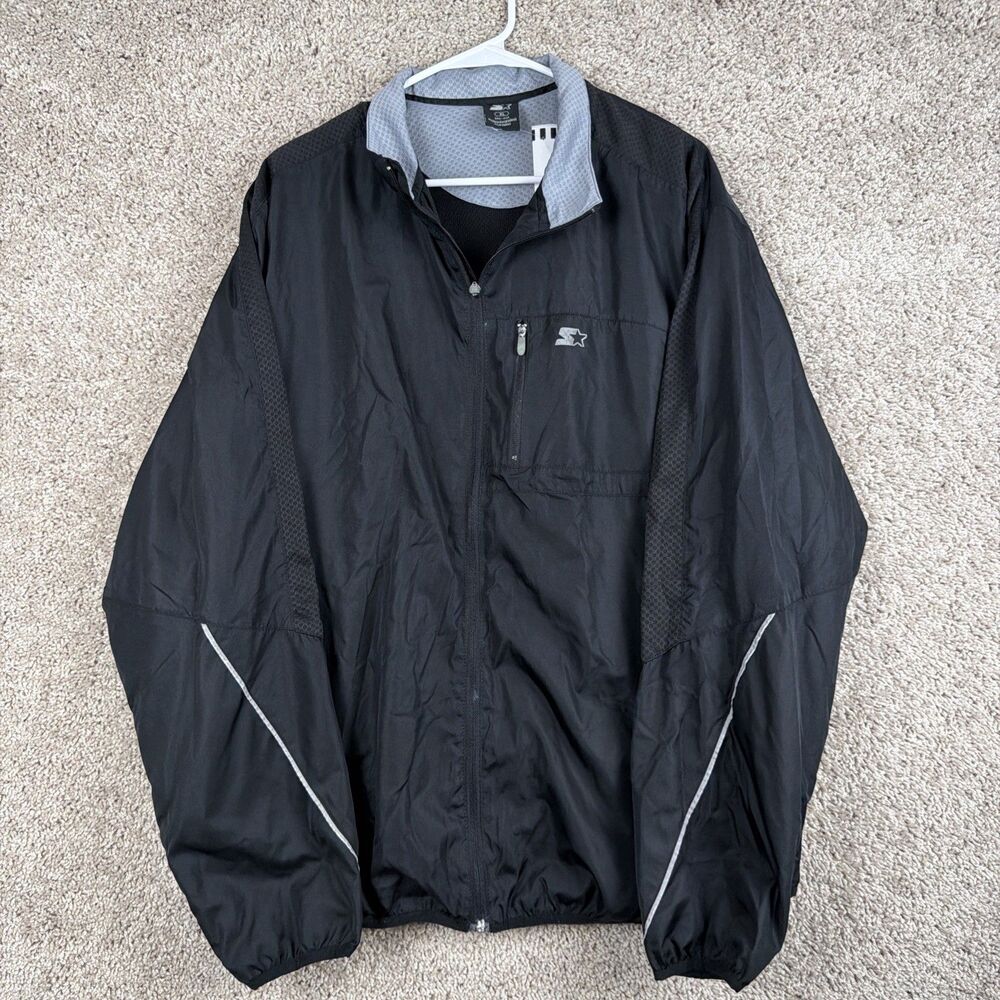 Starter Black Mens Jacket Windbreaker Size XL 46-48